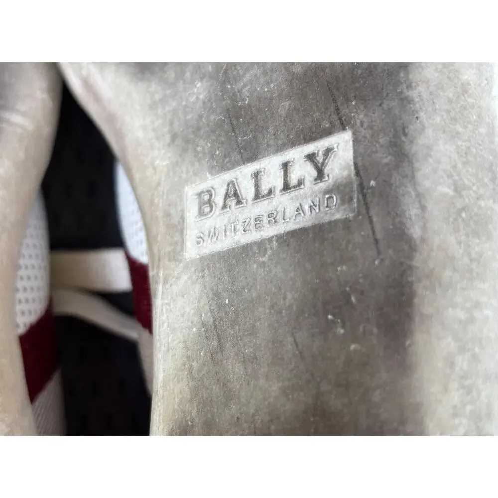 Bally Shoes Mens Size 12 White Leather Harlam Stripe Casual Sneakers Italy
